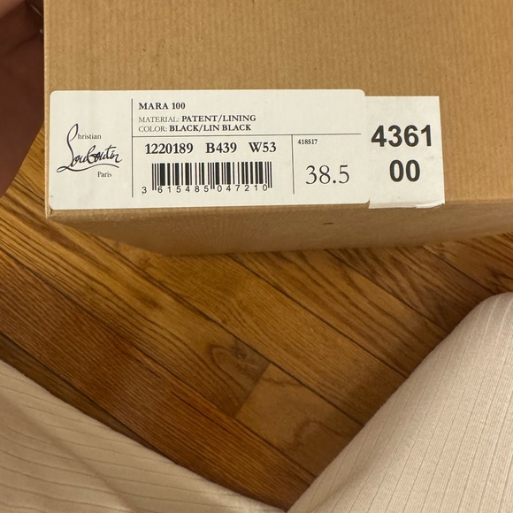 Christian Louboutin Mara 100 Black Patent Sandal Ankle Strap Open Heel Pump - Picture 4 of 13
